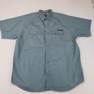ExOfficio Shirt Mens XL Blue Short Sleeve Button Up Vented Fishing Outdoors NEW